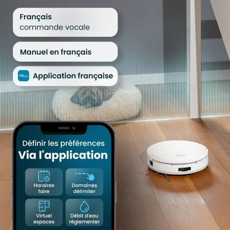 EZICLEAN All In One Z12 Ultra - Robot aspirapolvere e scopa connesso con base svuotante - 270 min - 14,4 V - 1,8 L - Bianco