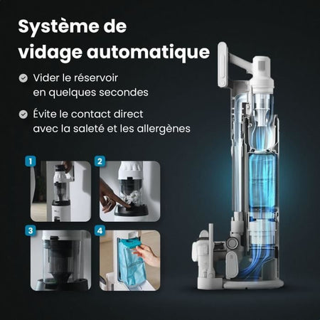 Stazione EZICLEAN Cyclomax R22 - Aspirapolvere senza fili - 52 min - 500 W - 35 kPa - Bianco