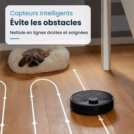 EZIclean I-BOT Z6 MAX - Aspirapolvere e robot lavapavimenti connessi 150 min - 2 kPa - 0,43 L - Nero