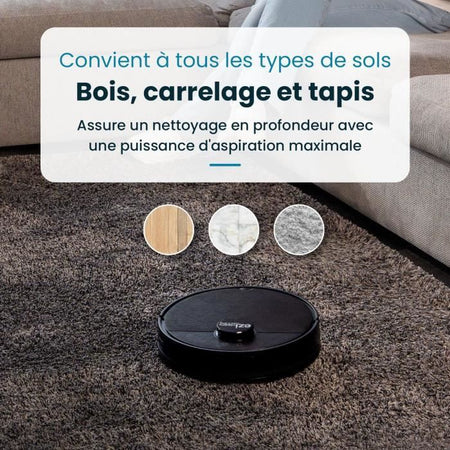 EZIclean I-BOT Z6 MAX - Aspirapolvere e robot lavapavimenti connessi 150 min - 2 kPa - 0,43 L - Nero