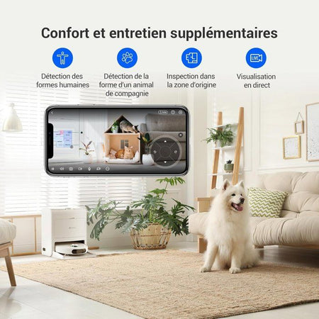 Robot aspirapolvere EZVIZ RS2 con dock - Lavaggio/asciugatura/pulizia/riempimento automatici - 4000 Pa