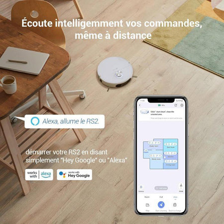 Robot aspirapolvere EZVIZ RS2 con dock - Lavaggio/asciugatura/pulizia/riempimento automatici - 4000 Pa