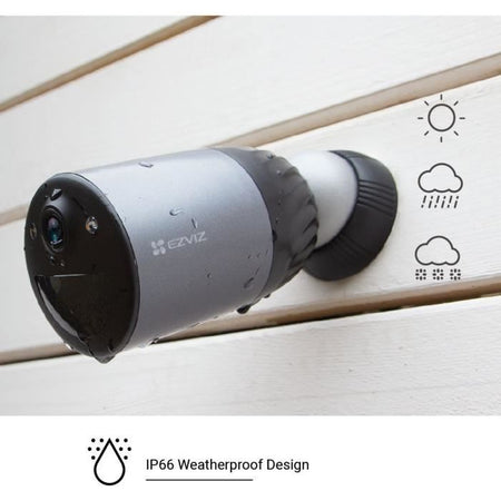 Kit telecamera solare - EZVIZ - BC1c 4K - Pannello solare - Rilevamento AI - Visione notturna a colori - Batteria da 10400 mAh