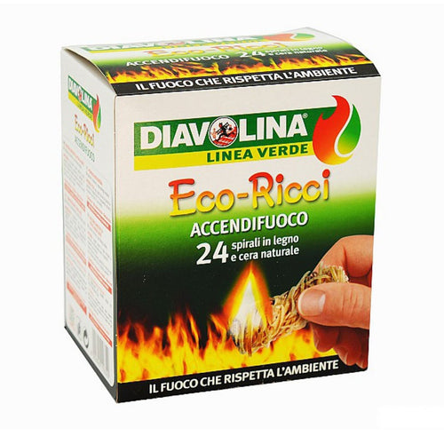 Accendi fuoco per stufe e barbecue diavolina Ecologica Eco Ricci in lana di legno