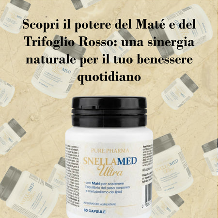 Snellamed Ultra Pure Pharma - Integratore Naturale con Matè e Trifoglio Rosso per l'Equilibrio del Peso (60 Capsule)
