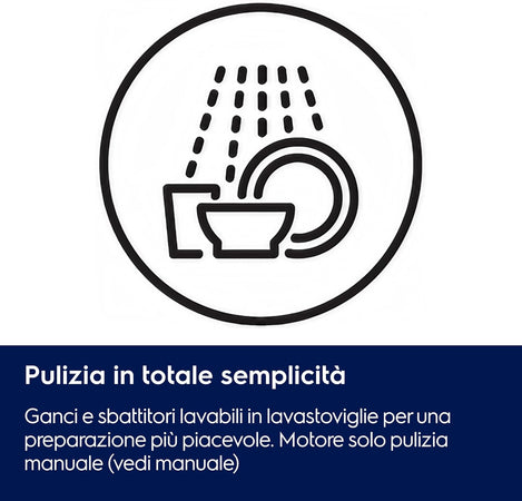 Electrolux ehm3310 sbattitore elettrico con 2 uncini per l'impasto potenza 450w colore nero