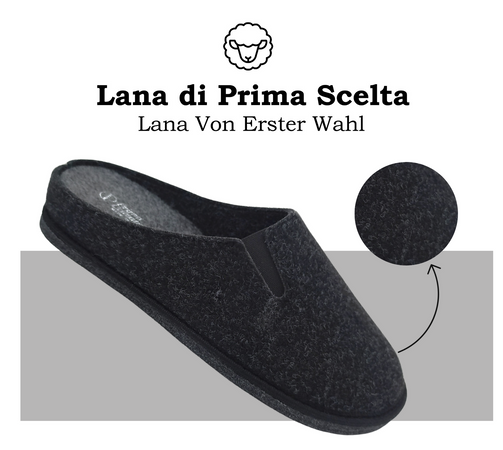 Primo Calzature Ottime Pantofole Chiuse da Uomo, Ciabatte Invernali per Casa, Soletta in Memory Foam, Plantare Estraibile, 100% Made in Italy