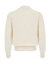 Gran Sasso Maglione Cardigan in Cotone Bianco Panna da uomo