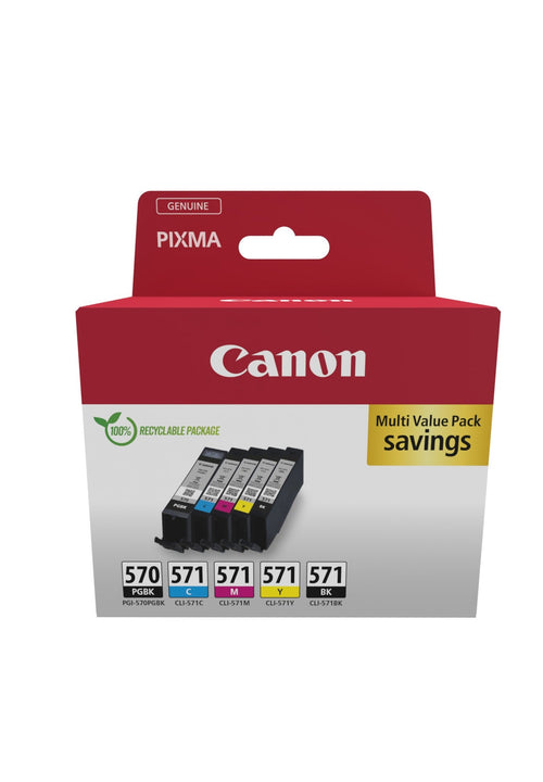 ORIGINALE Canon Multipack nero / nero / ciano / magenta / giallo PGI-570+CLI-571 0372C006