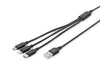 Digitus Cavo Di Ricarica 3 In 1, Usb A, Lighning + Micro Usb + Usb-C