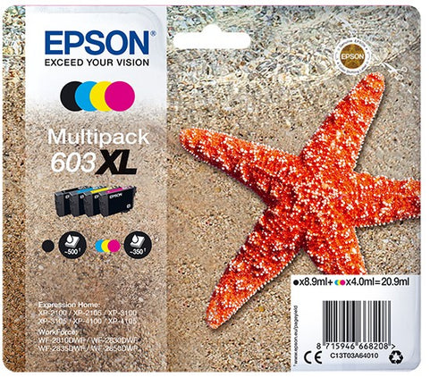 ORIGINALE Epson Multipack nero / ciano / magenta / giallo C13T03A64010 603XL
