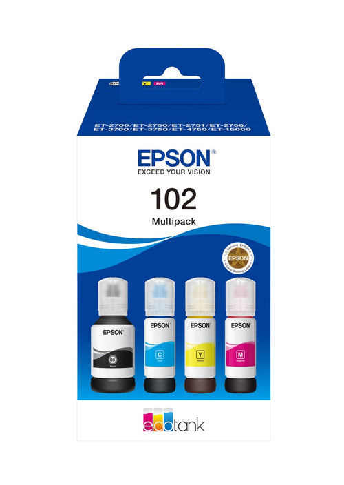 ORIGINALE Epson Multipack nero / ciano / magenta / giallo C13T03R640 102 70ml 102 EcoTank 4-colour Multipack