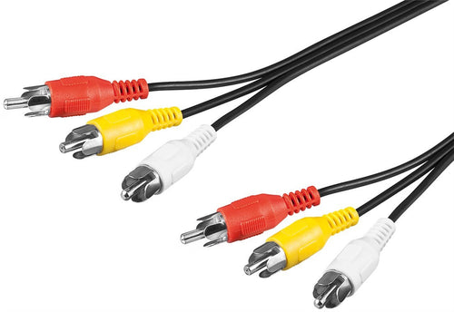 Cavo Audio Video 3 Connettori Rca Maschio/Maschio (2Xaudio 1Xvideo) Mt. 3