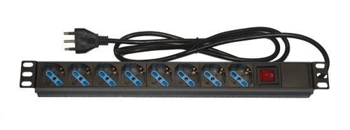 Multipresa Da Rack 19 8 Prese Universali Con Interruttore Spina Italiana 16A