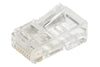 Confezione 100 Connettori 8 Poli Cat 5E Utp Non Schermato Rj45 Con Inserto Per Cavo Flessibile