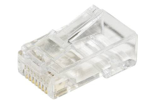 Confezione 100 Connettori 8 Poli Cat 5E Utp Non Schermato Rj45 Con Inserto Per Cavo Flessibile