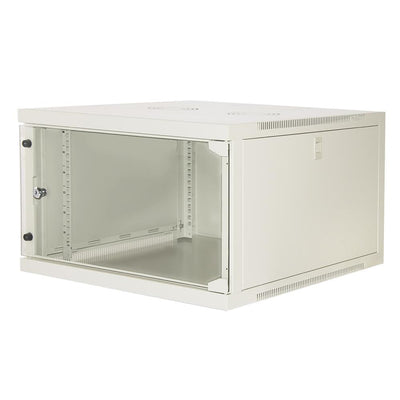 Armadio Rack 19 6 Unita' Da Muro (A)350X (L)540 X Profondita' 600 Mm. Colore Grigio Porta Vetro
