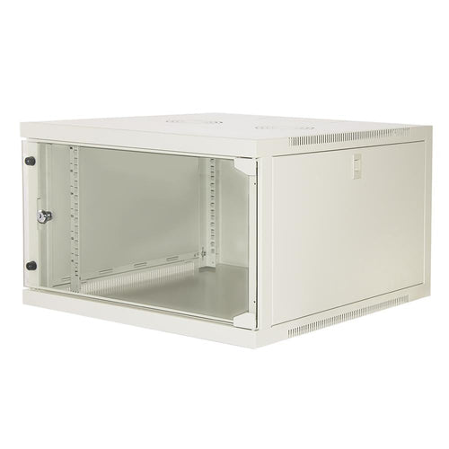 Armadio Rack 19 6 Unita' Da Muro (A)350X (L)540 X Profondita' 600 Mm. Colore Grigio Porta Vetro