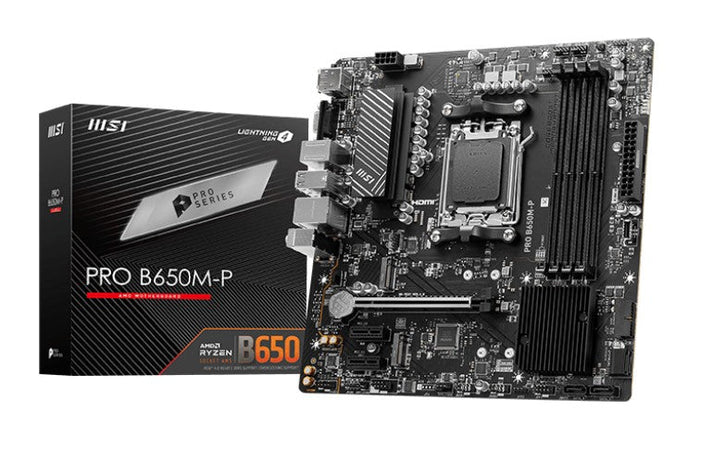 Msi Mb Amd B650, B650M-P, Am5, 4Ddr5, 1Pci-Ex16,2Pci-Ex1,2M.2,4Sata3,3Usb3.2 Gen2(2A+1C),4Usb3.2 Gen