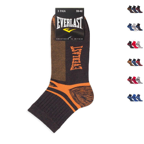 Everlast Set 3 Paia Calzini Corti Uomo in Cotone Elastico EV298 S10 - Passarelli Biancheria