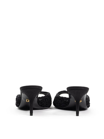 Dolce & Gabbana Ciabatta Tacco Ricamo Cordonet da donna