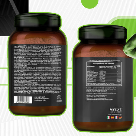 T-rex integratori pre workout, energy drink potente con creatina monoidrata, citrullina, taurina, arginina, beta alanina e vitamine - senza caffeina, 250 g (Tropical, 250 g (confezione da 1))