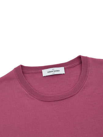 Gran Sasso Maglia Mezza Manica in Cotone Porpora da uomo