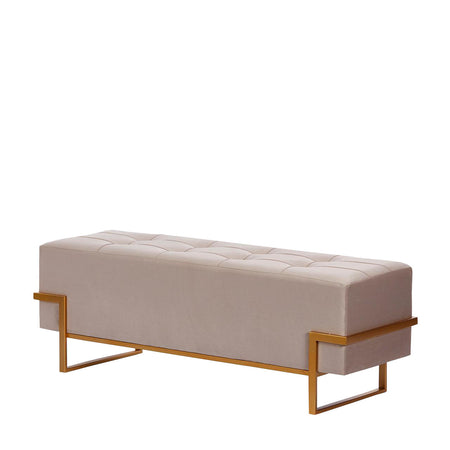 Panca Pouf rettangolare seduta in velluto arredamento moderno h 45