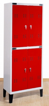 Armadio sovrapposto per spogliatoio a 2 vani in versione verniciata monoblocco cm. 38x47x180h