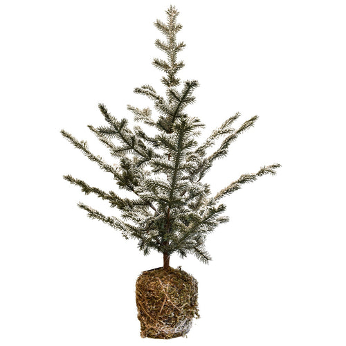 Albero Shirley innevato in Pe Effetto Real Touch e base in muschio h 90 cm