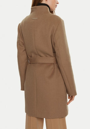calvin klein CAPPOTTO WOOL FUNNEL NECK COAT da donna