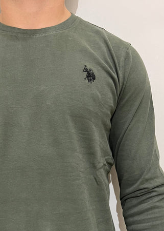 T-shirt manica lunga verde militare