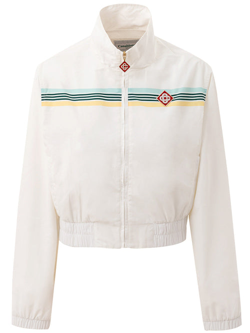CASABLANCA Giacca bianca con patch logo Casablanca da donna