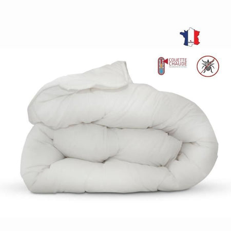 Piumino antiacaro - 220 x 240 cm - Caldo - 400 g/m 2 persone - Bianco - ABEIL
