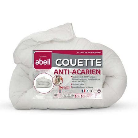 Piumino antiacaro - 220 x 240 cm - Caldo - 400 g/m 2 persone - Bianco - ABEIL