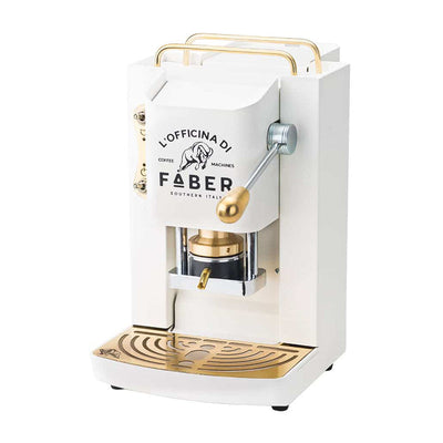 FABER MINI PRO DELUXE BIANCO - MACCHINA PER CAFFE'' - PRESSACIALDA IN OTTONE - ELETTROVALVOLA E TERMOSTATO 95 - TELAIO IN ACCIAIO