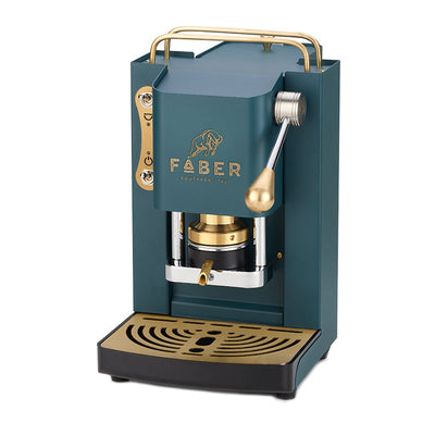 FABER MINI PRO DELUXE VERDE INGLESE - MACCHINA PER CAFFE'' - PRESSACIALDA IN OTTONE - ELETTROVALVOLA E TERMOSTATO 95 - TELAIO IN ACCIAIO