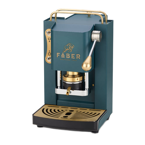 FABER MINI PRO DELUXE VERDE INGLESE - MACCHINA PER CAFFE'' - PRESSACIALDA IN OTTONE - ELETTROVALVOLA E TERMOSTATO 95 - TELAIO IN ACCIAIO