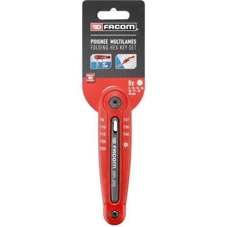 Set di 8 chiavi a brugola - FACOM - 89R.JM8PB - Resistore Torxx - Su supporto - 8-40 mm