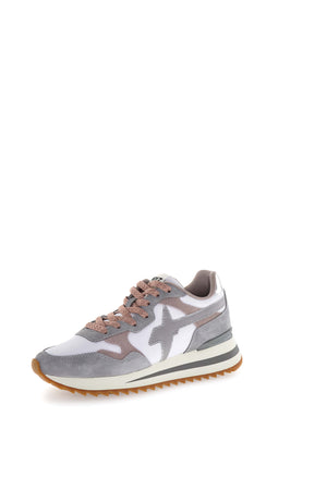 W6yz scarpe donna Home YAK-W. - Sneakers in tessuto tecnico e suede White - Grey. 2016528233B46