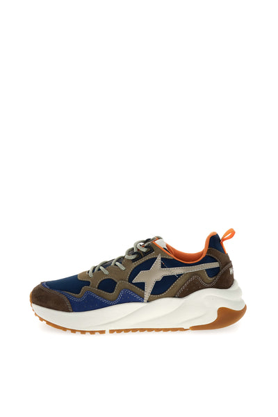 W6yz scarpe uomo mod FLIK suede nylon dark brown - azure - light brown.
2019458012D25