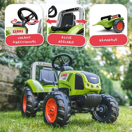 Trattore a pedali FALK CLAAS Arion 430 con rimorchio - 1040AB