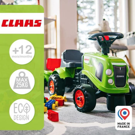 FALK - 212C - Trattore Claas con rimorchio, pala e rastrello