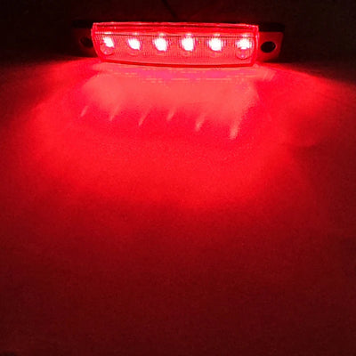 Coppia 2 Fanalini Luci Ingombro 12-24V LED Rosso 6SMD 2835 Auto Camion Bus Camper Barca