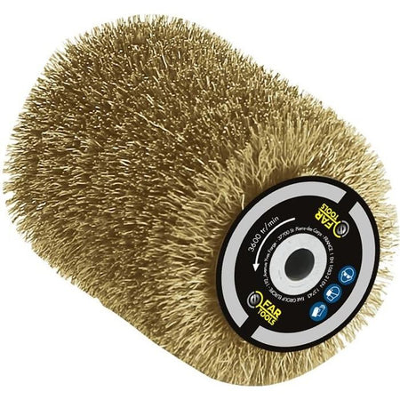 Spazzola metallica in ottone 0.3mm 80mm - L 100mm per spelare / sgrassare
