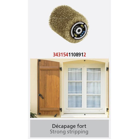 Spazzola metallica in ottone 0.3mm 80mm - L 100mm per spelare / sgrassare