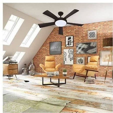 Wallis Black - 132 cm Ventola del soffitto 38W + illuminazione a LED