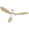 Oklahoma White & Wood - ventola del soffitto 137 cm 100w + illuminazione a LED