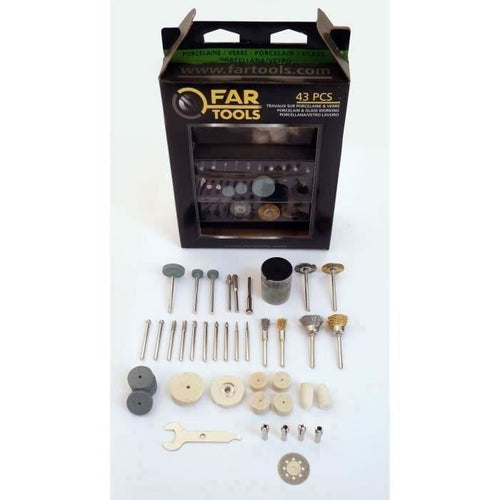 FARTOOLS Set 43 accessori per mini smerigliatrice per vetro e porcellana
