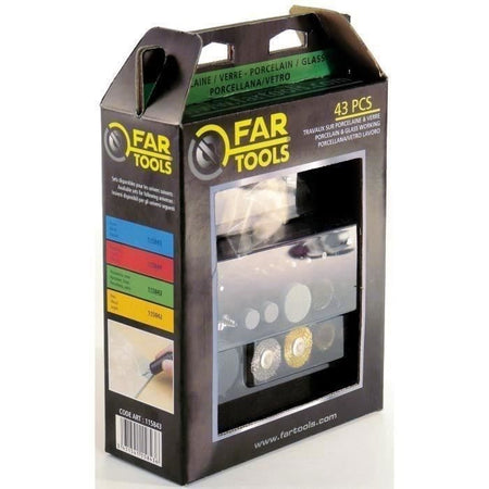 FARTOOLS Set 43 accessori per mini smerigliatrice per vetro e porcellana